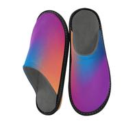Pantoufles abstraites bleues dégradées pour homme et femme, couleur rose pour femme, pantoufles d'intérieur, chaussettes d'intérieur, chaussures de chambre à coucher, de voyage, multicolore, 37/38 EU