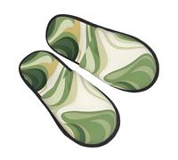 Pantoufles abstraites ondulées pour homme et femme - Marbre bohème - Antidérapantes - Confortables - En mousse à mémoire de forme - Pour chambre à coucher, voyage, multicolore, 8/11 UK Men/ 9.5/11.5