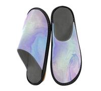 Pantoufles abstraites violettes pour homme et femme - Illustration - Pantoufles d'intérieur - Chaussettes de maison, de chambre à coucher, de voyage, multicolore, 41/42 EU