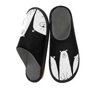 Pantoufles amusantes en forme d'ours blanc pour homme et femme - Ours mignon - Chaussons d'intérieur - Chaussettes d'intérieur - Chaussures de chambre à coucher, de voyage, multicolore, 41/42 EU