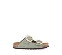 Pantoufles anatomiques pour Femmes GRUNLAND ENNY CB0076 Couleur Sauge, en Cuir Souple avec Boucles en Bouleau 40