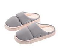 Pantoufles antidérapantes en coton et lin pour homme et femme - Pour l'intérieur et l'extérieur - Sandales à bout ouvert - Respirantes - Sandales en liège pour femme, gris, 41 EU