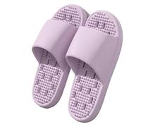 Pantoufles antidérapantes for salle de bain, fuite intérieure toutes saisons, Massage à semelles épaisses séchage rapide, refroidissement respirant(Purple,44-45)