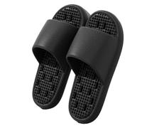 Pantoufles antidérapantes for salle de bain, fuite intérieure toutes saisons, Massage à semelles épaisses séchage rapide, refroidissement respirant(Black,40-41)