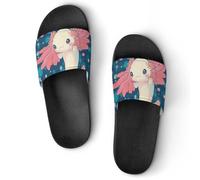 Pantoufles antidérapantes unisexes pour l'été, la maison, la plage, l'hôtel, Axolotl rose, 39 EU