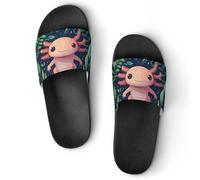 Pantoufles antidérapantes unisexes pour l'été, la maison, la plage, l'hôtel, Happy Pink Axolotl, 38 2/3 EU