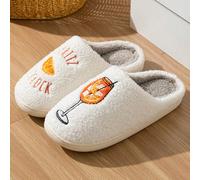 Pantoufles Aperol Spritz Spritz O'Clock | Pantoufles moelleuses et confortables Fête Enterrement de vie de jeune fille Cadeau pour maman et fille CN37-38,CN39-40,CN41-42,CN43-44HalloweenPolyester