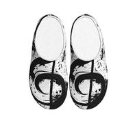 Pantoufles aquarelle note de musique pour femme en flanelle pour homme vintage art antidérapant chaussures d'hiver chaudes pour intérieur et extérieur, multicolore, X-Small Men/ X-Large Women