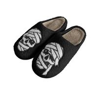 Pantoufles avec monstres et squelettes amusants pour femme et homme - Peluche douce - Rétro - Pantoufles confortables et chaudes - Pantoufles tendance - Chaussures chaudes et douillettes - Pour