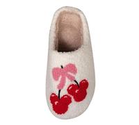 Pantoufles avec motif cerise - Unisexe - Moelleux - Pour homme et femme, Blanc., 44