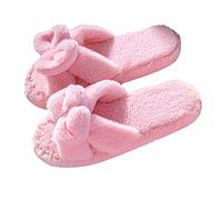 Pantoufles Bas Intérieur Coton Bowknot Maison Chaussures Pantoufles pour Femmes Pantoufles pour Femmes Douces et Chaudes Chaussure Talon Carré Sexy