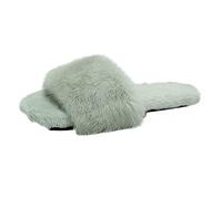 Pantoufles Bout Ouvert Femme - Pantoufles avec Jolie Bande Pelucheuse Tongs Tendance pour Idée Cadeau Respirant Slippers pour Intérieur Et Extérieur, Bois Plancher, Peut Être Porté en Toutes Saisons