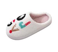Pantoufles brodées pour chien rétro motif écossais chaud créatif sapin de | Tissu en velours, broderie chien, art rétro à carreaux chaud, arbre de Noël créatif, marron, taille 36-42