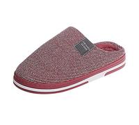 Pantoufles chaleureuses pour femmes Pantoufles d'hiver épaisses en coton pour la maison Chaussons chauds pour femme, Rouge pastèque, 41 EU