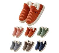 Pantoufles Chaude en peluche pour femme Pantoufles d'hiver Fermé Doublées en polaire Chaussons De Maison Slip On Chaussons moelleux de Chambre à Coucher, cadeaux pour femmes, maman, petite amie, dames