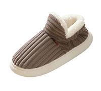 Pantoufles Chaude en peluche pour femme Pantoufles d'hiver Fermé Doublées en polaire Chaussons De Maison Slip On Chaussons moelleux de Chambre à Coucher, cadeaux pour femmes, maman, petite amie, dames