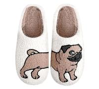 Pantoufles chaudes confortables pour femme - Pantoufles en forme de blaireau mignonnes pour femmes et hommes - Pantoufles tendance - Antidérapantes - Chaussons ménagers pour chien - Chaussons