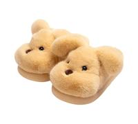 Pantoufles chaudes en peluche pour femme, jaune, 38 EU
