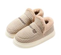 Pantoufles chaudes pour homme et femme - En peluche - Amusantes - Fermés - Chaussons d'hiver douillets avec mousse à mémoire de forme - Unisexe - Doublés - Antidérapants - 36-45, G7 kaki, 39 EU