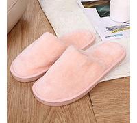 Pantoufles chaudes pour hommes chambre à coucher chaussures en peluche hiver Home Floor doux à l'intérieur ¦ chaussons antidérapants pour hommes Chausson Homme Confort Avec Talon (Orange, 42-43)