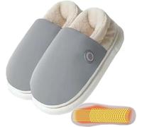 Pantoufles Chauffantes Chauffe-Pieds Rechargeables, Pantoufles Chauffantes USB Coussin Chauffant pour Les Pieds Intérieur Chaud Maison Femmes Hommes avec 2x4000mah Batterie Pantou, Blue, 40-41