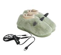Pantoufles chauffantes - Chaussons chauffants doux USB pour l'intérieur, chaussons chauffants électriques pour femmes