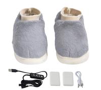 Pantoufles chauffantes, chaussons chauffants pour pieds froids, chaussures chauffantes rechargeables par USB, avec 3 niveaux de chauffage, pantoufles thermiques électriques pelucheuses, pour l'hiver