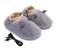 Pantoufles chauffantes douces pour la maison, chaussures chauffantes électriques USB, chauffe-pieds d'intérieur pour femme | Pantoufles d'hiver chaudes en peluche | Chaussures thermiques confortables