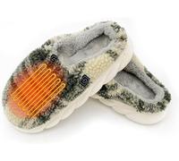 Pantoufles Chauffantes électriques Pantoufles Chauffantes Unisexes Chauffe-Pieds Chaussures Chauffantes pour L’Hiver Temps Froid Chaussures Chauffantes Chaudes en Peluc, Stripe 3, 40/41