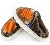 Pantoufles Chauffantes électriques Pantoufles Chauffantes Unisexes Chauffe-Pieds Chaussures Chauffantes pour L’Hiver Temps Froid Chaussures Chauffantes Chaudes en Peluc, Stripe 1, 36/37
