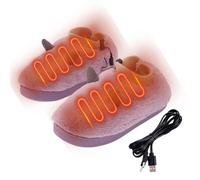 Pantoufles chauffantes pour femme | Pantoufles chauffantes douces | Pantoufles chauffantes électriques en peluche douce, pantoufles chauffantes USB rechargeables pour l'hiver