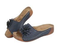 Pantoufles Confortable Les féminines polyvalentes pour Femme - Style raffiné et Confort Exceptionnel sans Plateau ni détails superflu (Blue, 38)