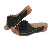 Pantoufles Confortable Les féminines polyvalentes pour Femme - Style raffiné et Confort Exceptionnel sans Plateau ni détails superflu (Black, 41)