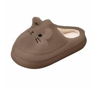 Pantoufles Confortable Pantoufles d’ Hiver pour Couple avec Motifs Chats adorables Doublure Polaire Douce et Chaude Semelles antidérapantes Chaussons Confortables Maison extérieur Design(Brown, 37)