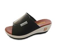 Pantoufles Confortable Slides Femme Confort Quotidien Design Ouvert à Bout compensé pour décontractés Printemps été soulageant Parfaitement Les Pieds et ajoutant Une Touche (Black, 38)