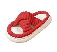 Pantoufles confortables à plateforme avec bout ouvert pour femme - Pour l'intérieur et l'extérieur - Vêtements décontractés - Chaussures souples - Chaussures de bateau pour femme - 37, rouge, 39 EU