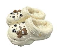 Pantoufles confortables en mousse à mémoire de forme, à enfiler, pour l'intérieur et l'extérieur, avec breloques amovibles à motifs de dessins animés. Idéales pour l'hiver.#Z