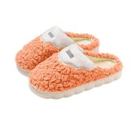 Pantoufles confortables pour femme avec motif de dessin animé et semelle épaisse, pantoufles confortables pour couples et familles, chaussures chaudes, Orange, 40 EU
