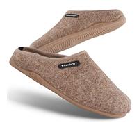 Pantoufles confortables pour hommes et femmes, pantoufles antidérapantes pour intérieur et extérieur, pantoufles chaudes (Beige, 43 EU)