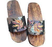 Pantoufles D’été, Pantoufles en Bois Hommes Kimono Geta Clogs Style Japonais Yukata Pantoufles Chaussures en Bois Chinois Plage Tongs Flops Anime Cosplay Sandales pour Femmes Ho, A, 41 EU