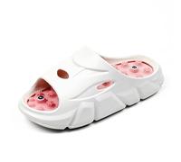 Pantoufles D'acupression Unisexes Chaussons De Douche À Semelle Épaisse Antidérapante Avec Masseur De Pieds Sandales De Réflexologie D'acupuncture Favorisent Circulation Sanguine(White Pink,38 EU)