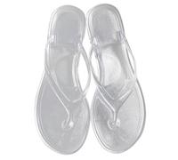 Pantoufles, Dames Été Transparent Gelée Cristal Fond Plat Orteil Tongs Plage Sandale, Couleur Vive Et Durable