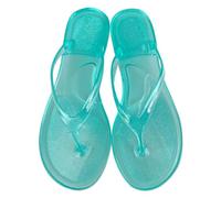 Pantoufles, Dames Été Transparent Gelée Cristal Fond Plat Orteil Tongs Plage Sandale, Couleur Vive Et Durable