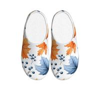 Pantoufles d'automne pour femme en flanelle pour homme, récolte d'automne, chaussures d'hiver chaudes antidérapantes pour intérieur et extérieur, multicolore, X-Small Men/ X-Large Women