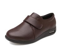 Pantoufles D'œdème,Soulage La Douleur,Pantoufles Diabétiques D'extérieur,Largeur Extra Large,Décontractées,Chaussures D'œdème Unisexes,Confortables,Réglables(Brown,48 EU)