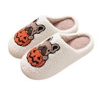 Pantoufles De Citrouille,Chaussons D'Halloween,Pantoufles Cerise,Hiver Claquette à la Fraise AntidéRapante Peluche Diapositives Douces Pour La Maison Pour IntéRieur Ou ExtéRieur