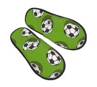 Pantoufles de football rétro pour homme et femme - Antidérapantes - En mousse à mémoire de forme - Pour chambre à coucher, voyage, multicolore, 6/8 UK Men/ 6/8.5 UK Women
