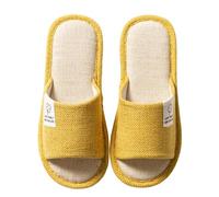 Pantoufles De Lin Femme Homme Confortable Bout Ouvert Chaussons Léger Respirables Pantoufles Antidérapantes Chaussures Intérieur/extérieur Slippers Pour Toutes Saisons