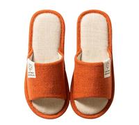 Pantoufles De Lin Femme Homme Confortable Bout Ouvert Chaussons Léger Respirables Pantoufles Antidérapantes Chaussures Intérieur/extérieur Slippers Pour Toutes Saisons