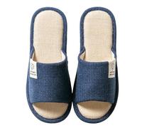 Pantoufles De Lin Femme Homme Confortable Bout Ouvert Chaussons Léger Respirables Pantoufles Antidérapantes Chaussures Intérieur/extérieur Slippers Pour Toutes Saisons